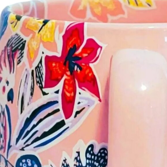 NWOT Retired OPALHOUSE MUG Away from My Desk Tropical Floral Cockatoo Stoneware - Picture 8 of 16